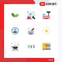 Modern Set of 9 Flat Colors Pictograph of person man copyright human laywer Editable Vector Design Elements