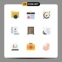 Modern Set of 9 Flat Colors and symbols such as report medical identification history analysis Editable Vector Design Elements