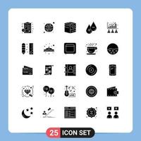 25 User Interface Solid Glyph Pack of modern Signs and Symbols of minus liquid box drop shipping Editable Vector Design Elements