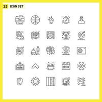 Modern Set of 25 Lines and symbols such as weight problem mind programming life guide Editable Vector Design Elements