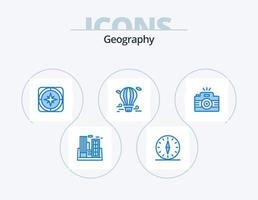 Geo Graphy Blue Icon Pack 5 Icon Design. photo. camera. navigation. travel. hot vector