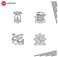 User Interface Pack of 4 Basic Filledline Flat Colors of ball internet of things usa party security Editable Vector Design Elements