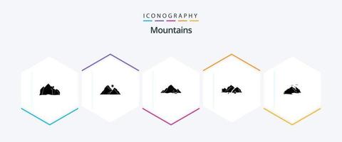 Mountains 25 Glyph icon pack including . . nature. birds. hill vector