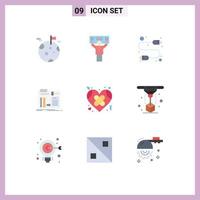 9 Universal Flat Color Signs Symbols of bandage engineer cable diy build Editable Vector Design Elements