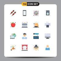 16 Universal Flat Color Signs Symbols of apple ipod chart songs trend Editable Pack of Creative Vector Design Elements