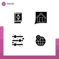 Stock Vector Icon Pack of 4 Line Signs and Symbols for islam adjust ramadan conversation globe Editable Vector Design Elements