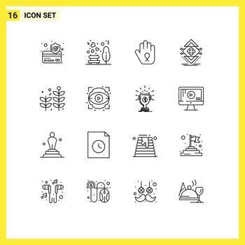 dieciséis temático vector contornos y editable símbolos de hoja estructura mano Ciencias datos editable vector diseño elementos