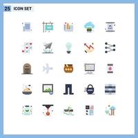 Group of 25 Modern Flat Colors Set for online file spa sign board jpg prototyping Editable Vector Design Elements