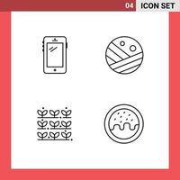 Universal Icon Symbols Group of 4 Modern Filledline Flat Colors of phone agriculture huawei proceed nature Editable Vector Design Elements