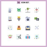 User Interface Pack of 16 Basic Flat Colors of education party forest glass carnival Editable Pack of Creative Vector Design Elements