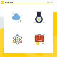 Universal Icon Symbols Group of 4 Modern Flat Icons of cloud accounting weather atom baggage Editable Vector Design Elements