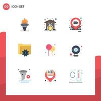 Universal Icon Symbols Group of 9 Modern Flat Colors of computing setting loanhome folder pin Editable Vector Design Elements