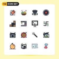 Set of 16 Modern UI Icons Symbols Signs for boxes travel filter regular money Editable Creative Vector Design Elements