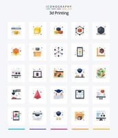 Creative 3d Printing 25 Flat icon pack  Such As printing. height. cube. 3d. printing vector