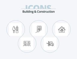 Building And Construction Line Icon Pack 5 Icon Design. water. tool. construction. construction. construction vector