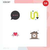 Modern Set of 4 Flat Icons and symbols such as bubble heart arrows turning home Editable Vector Design Elements