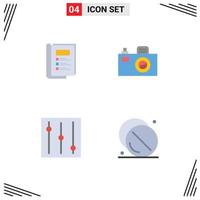 Pictogram Set of 4 Simple Flat Icons of book health report design medical Editable Vector Design Elements