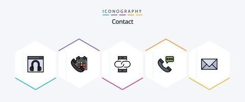 Contact 25 FilledLine icon pack including contact. call. date. mobile. link vector