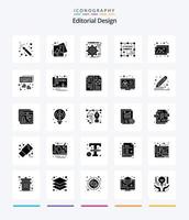 Creative Editorial Design 25 Glyph Solid Black icon pack  Such As hands. images. development. design. duplicate vector