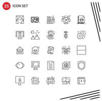 25 creativo íconos moderno señales y símbolos de código padre estudio cara accesorios editable vector diseño elementos
