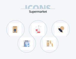 Supermarket Flat Icon Pack 5 Icon Design. . sweet. pack. supermarket. alcoholic vector