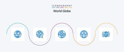 Globe Blue 5 Icon Pack Including . internet. world. globe. internet vector