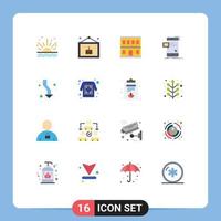 Universal Icon Symbols Group of 16 Modern Flat Colors of arrow mail construction instant bulk Editable Pack of Creative Vector Design Elements