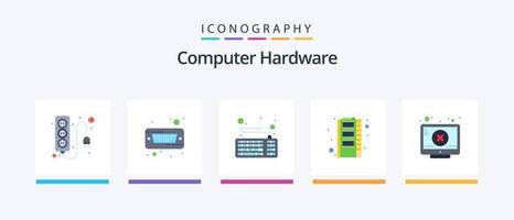 Computer Hardware Flat 5 Icon Pack Including close. storage. computer. ram. hardware. Creative Icons Design vector