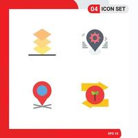 4 Creative Icons Modern Signs and Symbols of arrange map gear pin pin Editable Vector Design Elements