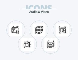 Audio And Video Line Icon Pack 5 Icon Design. level. audio. television. video. media vector