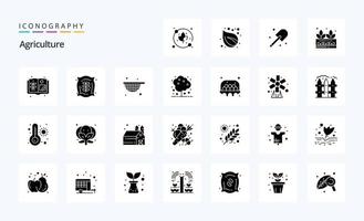 25 Agriculture Solid Glyph icon pack vector