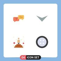 Universal Icon Symbols Group of 4 Modern Flat Icons of chat professional message next clothes Editable Vector Design Elements