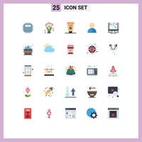 Universal Icon Symbols Group of 25 Modern Flat Colors of animation profile cream impersonation avatar Editable Vector Design Elements