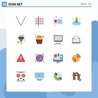 Set of 16 Modern UI Icons Symbols Signs for sales filter chat creative campaign campaign Editable Pack of Creative Vector Design Elements