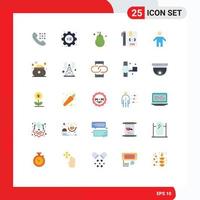 Pictogram Set of 25 Simple Flat Colors of development css avocado coding fresh Editable Vector Design Elements