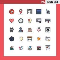 25 User Interface Filled line Flat Color Pack of modern Signs and Symbols of like heart rings right arrow Editable Vector Design Elements