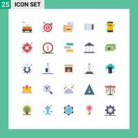 25 User Interface Flat Color Pack of modern Signs and Symbols of mobile home ware file home board Editable Vector Design Elements