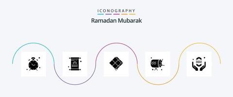 Ramadan Glyph 5 Icon Pack Including instrument. drum. ramadan. islam. hanging vector