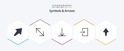 Symbols and Arrows 25 FilledLine icon pack including . arrow. up vector