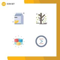 4 Thematic Vector Flat Icons and Editable Symbols of fruit box pak garden puzzle Editable Vector Design Elements