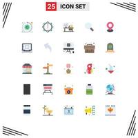 Universal Icon Symbols Group of 25 Modern Flat Colors of marker location office search look Editable Vector Design Elements