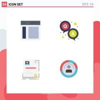 Modern Set of 4 Flat Icons and symbols such as communication contract sidebar qa business Editable Vector Design Elements