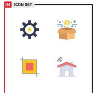 Universal Icon Symbols Group of 4 Modern Flat Icons of hr crop resources fundraising transform Editable Vector Design Elements