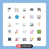 25 Universal Flat Color Signs Symbols of cancel machine avatar printed printer Editable Vector Design Elements