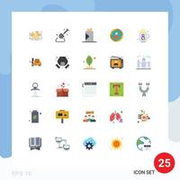 Set of 25 Modern UI Icons Symbols Signs for tea day fast food coffee target Editable Vector Design Elements