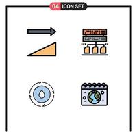 Pictogram Set of 4 Simple Filledline Flat Colors of ascending nature backup energy globe Editable Vector Design Elements