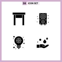 Set of Modern UI Icons Symbols Signs for furniture light bulb stool music cleaning Editable Vector Design Elements