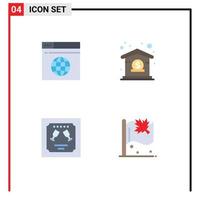 4 Universal Flat Icon Signs Symbols of internet envelope web dollar letter Editable Vector Design Elements