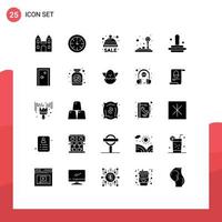 25 User Interface Solid Glyph Pack of modern Signs and Symbols of finance joystick cold game control Editable Vector Design Elements