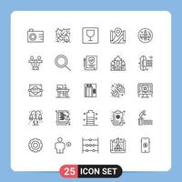 Modern Set of 25 Lines Pictograph of tool pencil photo creative google Editable Vector Design Elements